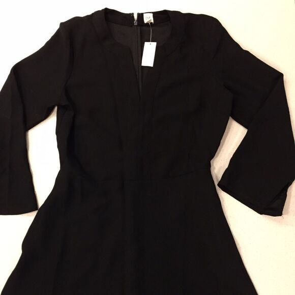 Fit and Flare Split Neck Dress- TALL - Picture 2 of 4